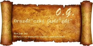 Orszáczki Győző névjegykártya